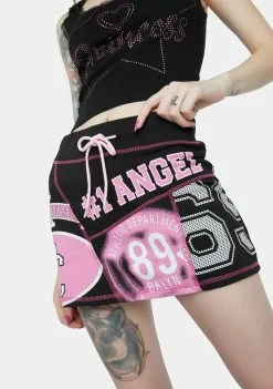 Jaded London Angel Print Patchwork Mini Skirt