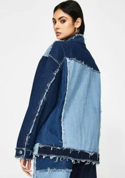 Jaded London Oversized Patchwork Denim Jacket Outerwear