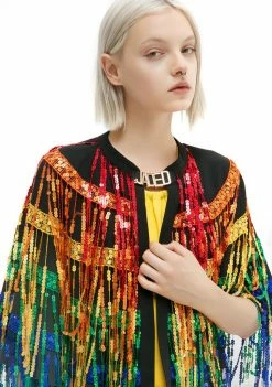 Jaded London Outerwear Festival Sequined Cape