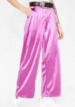 Jaded London Rhinestone Pinstripe Suit Trousers Bottoms