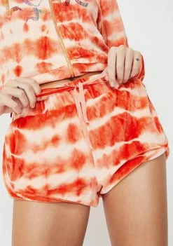 Outlet ๐ Jaded London Orange Tie Dye Velour Hotpants With Rainbow Rhinestones ๐ 9 Jaded London Orange Tie Dye Velour Hotpants With Rainbow Rhinestones