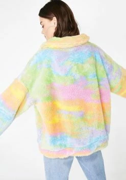 Jaded London Rainbow Fleece Jacket