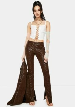 Jaded London Ivory Boho Cami Top With Lace Trim Tops