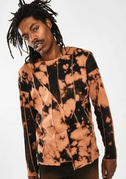 Jaded London Tops Bleached Exposed Seam Long Sleeve Tee