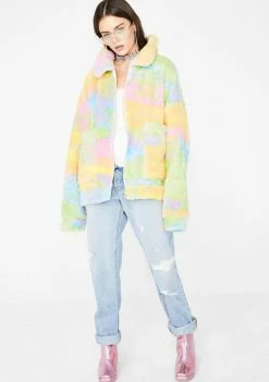Jaded London Rainbow Fleece Jacket