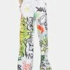 Jaded London Doodle Graffiti Print Wide Leg Sweatpants