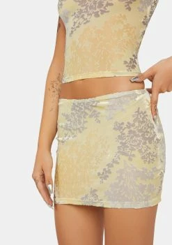 Jaded London Devore Mini Skirt