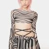Jaded London Long Sleeve Crop Top Perceive Me Mesh Top
