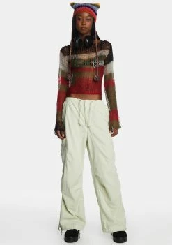 Jaded London Sage Green Parachute Cargo Pants