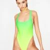 Jaded London Neon Ombre One Piece Swimsuit