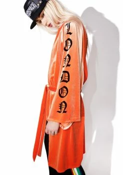 Deals π₯° Jaded London Orange Velvet Kimono π― 9 Jaded London Orange Velvet Kimono