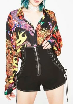 Jaded London Padlock Zip Shorts Bottoms