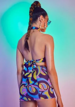 Jaded London Retro Floral Print Mesh Sarong