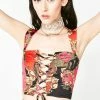 Jaded London Crop Lace Up Bustier Top Tops