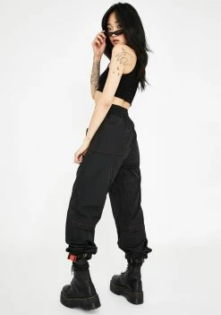 Wholesale π Jaded London Black Nylon Joggers With Red Stitching Detail π₯° 9 Jaded London Black Nylon Joggers With Red Stitching Detail
