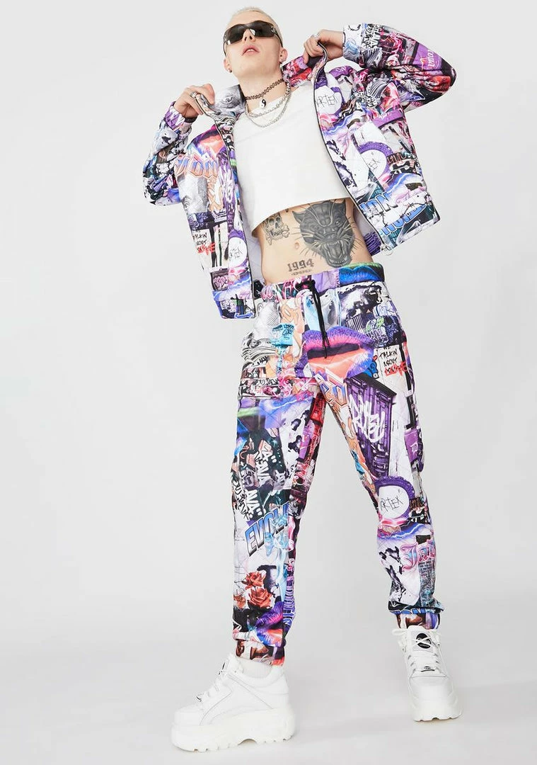 Wholesale ๐ Jaded London Mashup Graffiti Quilted Jacket ๐ 5 Jaded London Mashup Graffiti Quilted Jacket