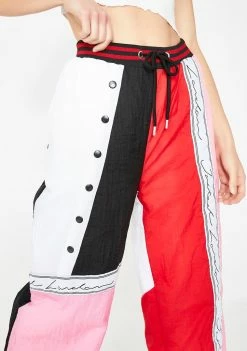 Jaded London Bottoms Paneled Crinkle Poly Joggers