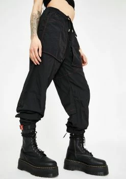 Wholesale π Jaded London Black Nylon Joggers With Red Stitching Detail π₯° 8 Jaded London Black Nylon Joggers With Red Stitching Detail