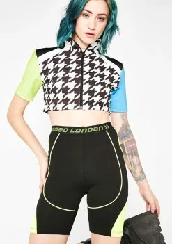 Jaded London Bottoms Neon Panelled Cycling Shorts