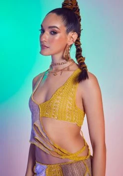 Jaded London Knit Mix Cut Out Cami Top Tops