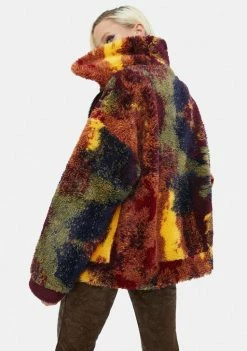 Budget ⌛ Jaded London Autumnal Rainbow Fleece Borg Jacket Outerwear ✨ 9 Jaded London Autumnal Rainbow Fleece Borg Jacket Outerwear
