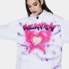 Jaded London Pink Heaven Print Oversized Hoodie Tops