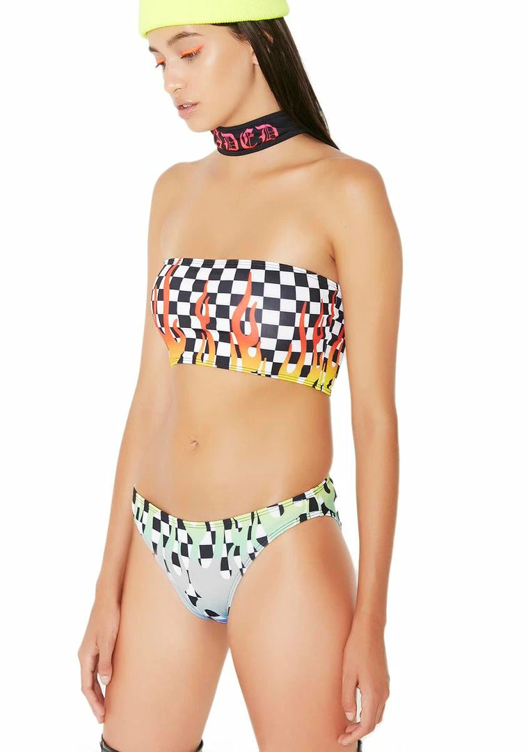 Wholesale π― Jaded London Flames Checkered π Bikini Bottoms π 5 Jaded London Flames Checkered Bikini Bottoms