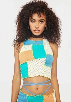 Jaded London Multi Panelled High Neck Singlet Top