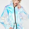Jaded London Outerwear Blue Crinkle Foil Shell Suit Jacket