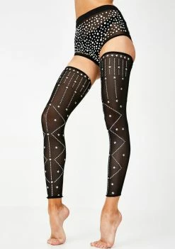 Jaded London Diamante Sheer Thigh Highs