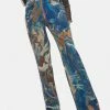 Jaded London Bottoms Marble Print Slouchy Fit Jeans
