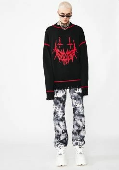 Jaded London Evil Smile Oversized Knit Sweater