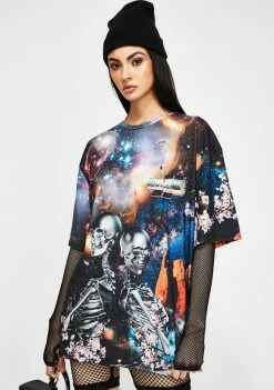 Jaded London Tops Robot Print Short Sleeve T-Shirt