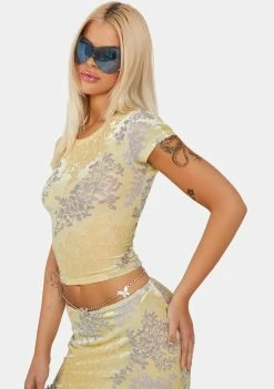 Coupon ๐ Jaded London Devore Dusk Tee Crop Tee โญ 8 Jaded London Devore Dusk Tee Crop Tee