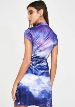 Jaded London Futuristic High Neck Cutout Dress