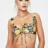 Jaded London Orange Scarf Print Bikini Top Swim