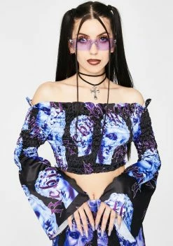 Jaded London Tops Rebirth Statue Shirred Bardot Top