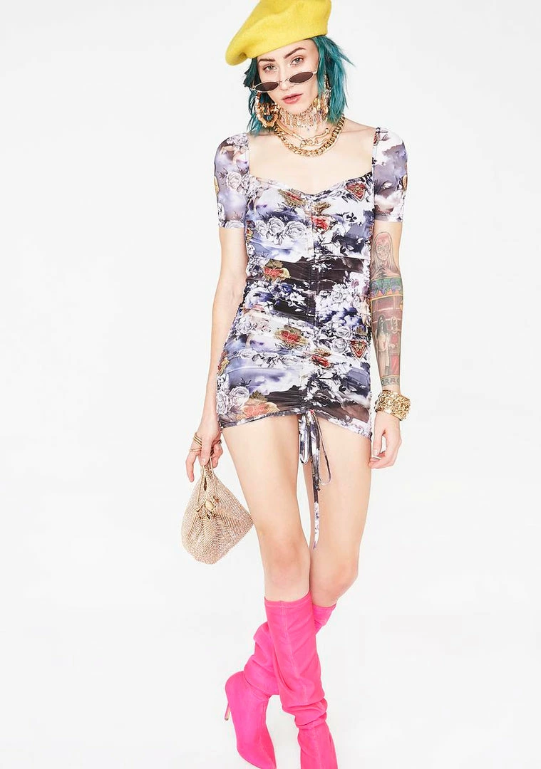 Cheapest π₯ Jaded London Cherub Print Ruched Mesh Mini π Dress π₯° 4 Jaded London Cherub Print Ruched Mesh Mini Dress