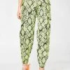 Jaded London Neon Green Snakeskin Combat Trousers Bottoms