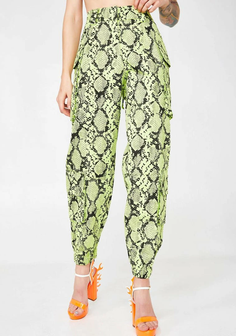 New π Jaded London Neon Green Snakeskin Combat Trousers Bottoms π 3 Jaded London Neon Green Snakeskin Combat Trousers Bottoms