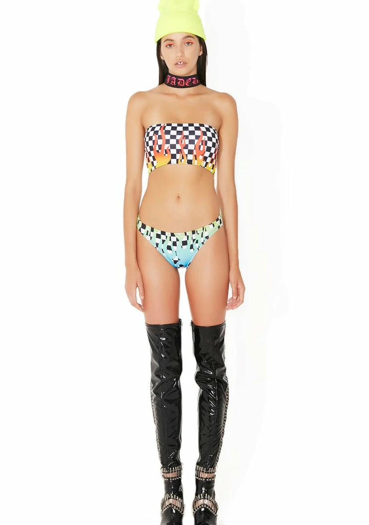 Wholesale π― Jaded London Flames Checkered π Bikini Bottoms π 7 Jaded London Flames Checkered Bikini Bottoms