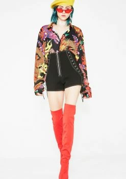 Jaded London Padlock Zip Shorts Bottoms