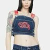 Jaded London Denim Dungaree Crop Top