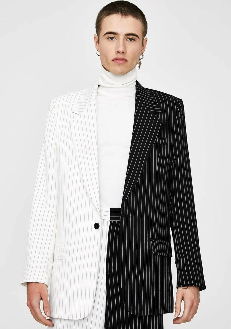 Cheap π₯ Jaded London Spliced Black & White Pinstripe Blazer β 3 Jaded London Spliced Black & White Pinstripe Blazer