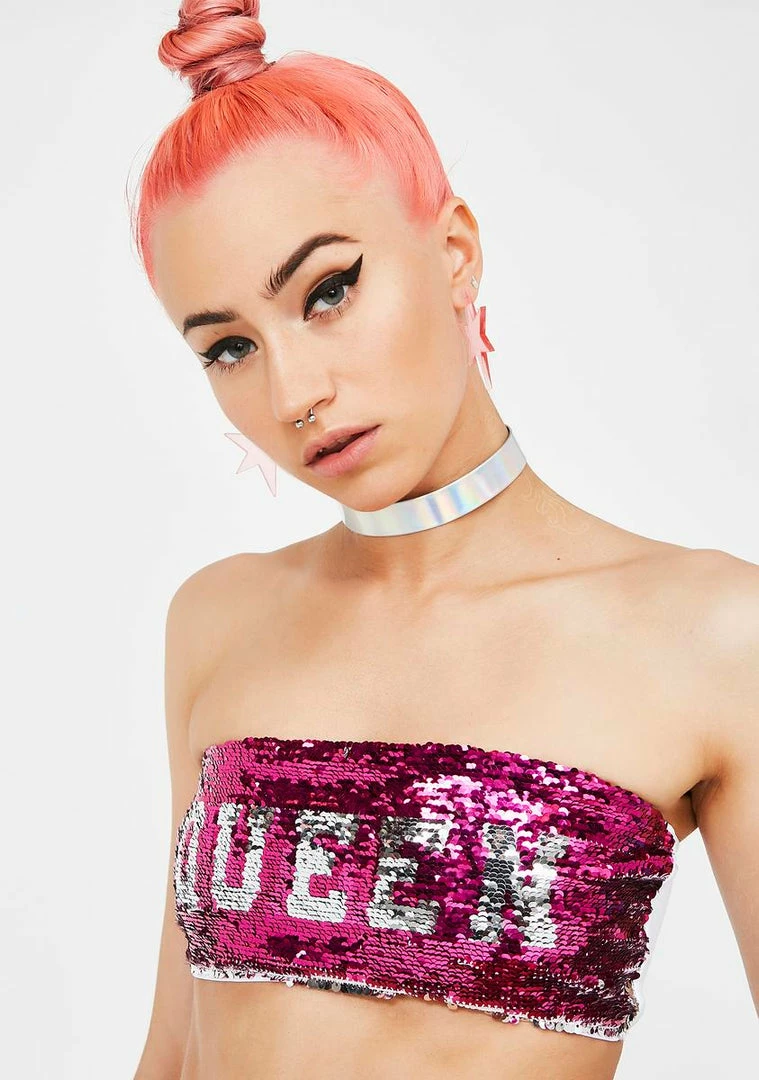 Cheap โ Jaded London Future Queen 2 Way Sequin ๐ Bikini Top Swim โค๏ธ 5 Jaded London Future Queen 2 Way Sequin Bikini Top Swim