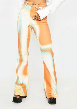 Jaded London Ombre Swirl Print High Waist Bootcut Jeans Bottoms