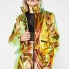 Jaded London Outerwear Copper Crinkle Foil Crop Jacket With Pockets