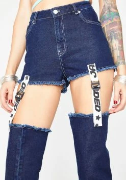 Jaded London Bottoms Tape & Buckle Jeans