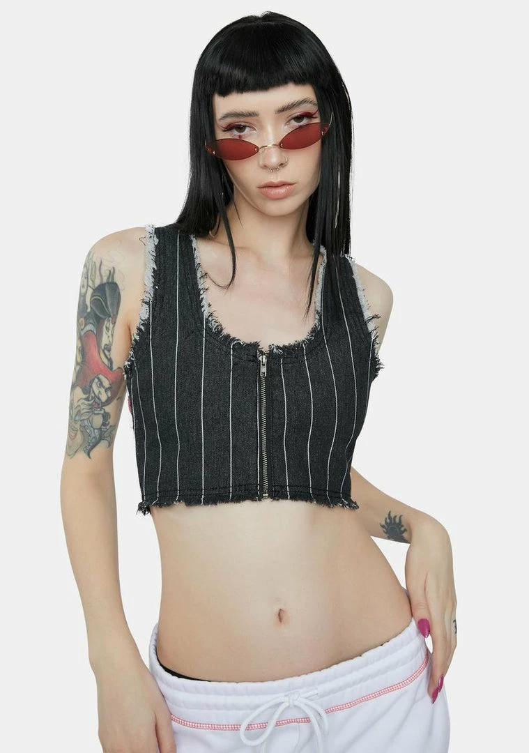 Brand new ๐ Jaded London Pinstripe Denim Paneled Tank Top Tops โค๏ธ 3 Jaded London Pinstripe Denim Paneled Tank Top Tops