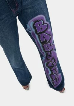 Jaded London Bottoms Baby Girl Graffiti Print Low Rise Jeans